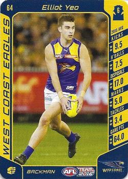 2016 Team Zone AFL Team #64 Elliot Yeo Front